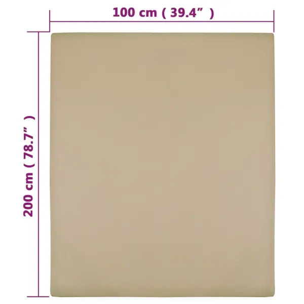 Kummiga voodilinad, 2 tk, pruunikashall, 100 x 200 cm, 100% puuvill – 4