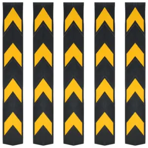 Helkuritega kummist nurgakaitsmed postidele ja seintele, 5 tk, 80 cm, kollane-must