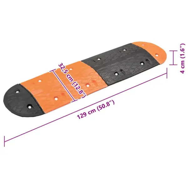Kummist kiirusetõke, kollane ja must, 129 x 32,5 x 4 cm – 9