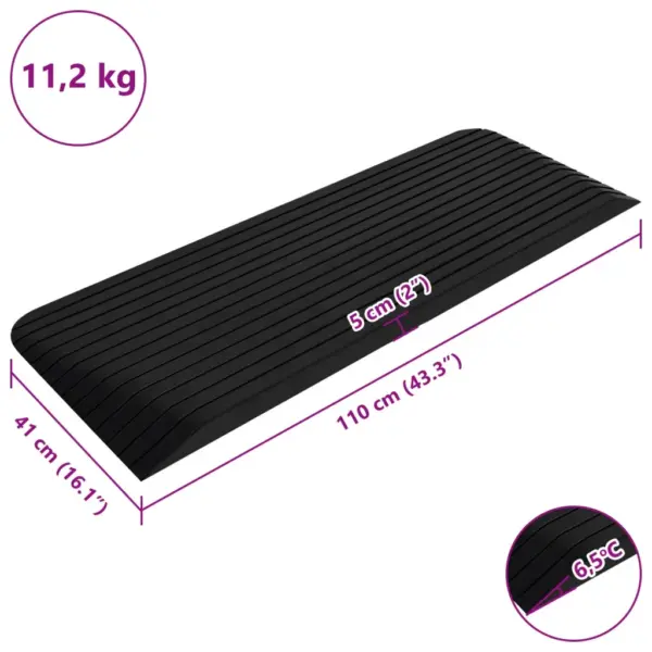 Kummist lävepaku kaldtee ratastoolile ja rulaatorile, must, 110 x 41 x 5 cm – 7