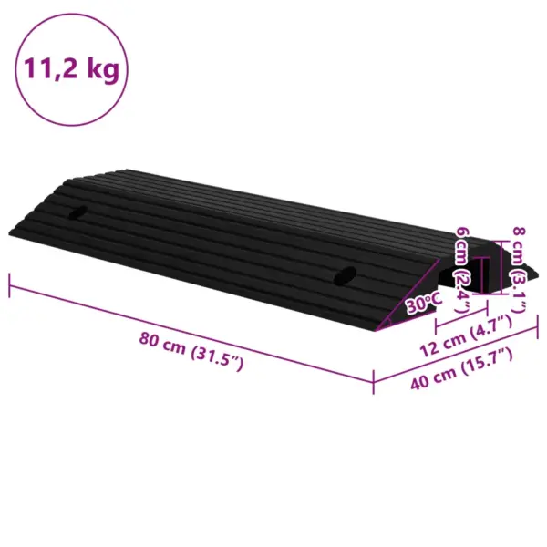 Kummist lävepaku kaldteed ratastoolile, 2 tk, must, 80 x 40 x 8 cm – 8