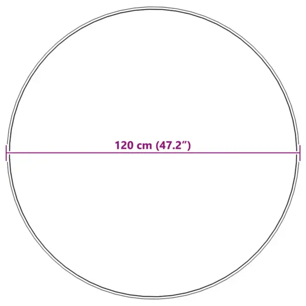 Libisemiskindel kunstküülikukarva ümmargune vaip, pruunikashall, Ø 120 cm – 10