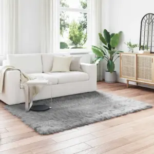 Kunstlambanaha efektiga kõrge karvaga vaip Tafalla, hall, 160 x 230 cm, polüester