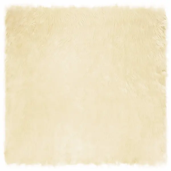 Kunstlambanaha välimusega vaip Tafalla, kreemjas polüester, kõrge karvaga, 160 x 160 cm – 2