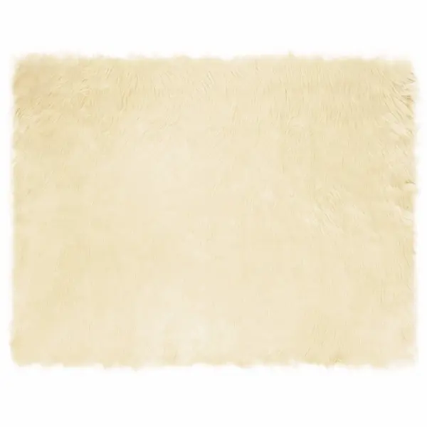 Kõrge karvaga kunstlambanaha vaip Tafalla, kreemjas, 240 x 340 cm, polüester – 2