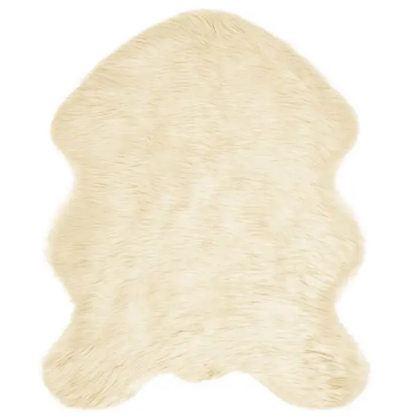 Kreemikas kunstlambanaha vaip Tafalla, 50 x 80 cm, polüester – 2