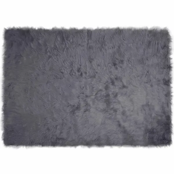 Kunstlambanaha vaip Tafalla, antratsiit, kõrge karvaga, 120 x 170 cm, polüester – 2