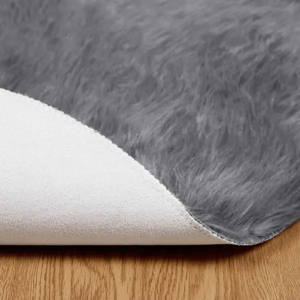 Kunstlambanaha vaip Tafalla, ümmargune, antratsiit, Ø 80 cm, polüester – 6