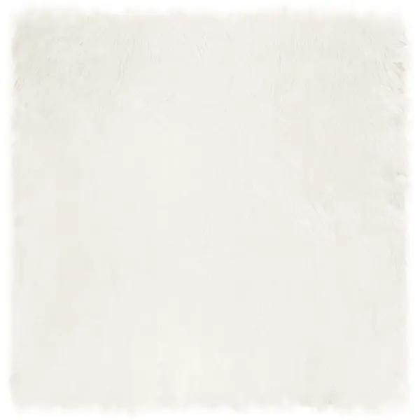 Kunstlambanaha vaip Tafalla, valge, kõrge karvaga, 240 x 240 cm – 2