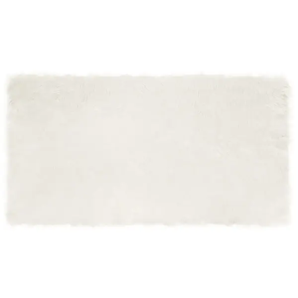 Kunstlambanahast vaip Tafalla, valge, kõrge karvaga, 80 x 150 cm, polüester – 2