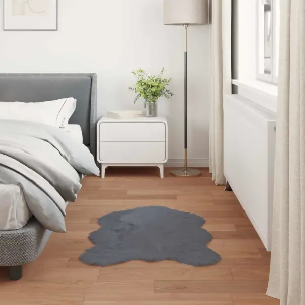 Kunstlambanahast vaip Tafalla, antratsiit, polüester, 60 x 90 cm – 4