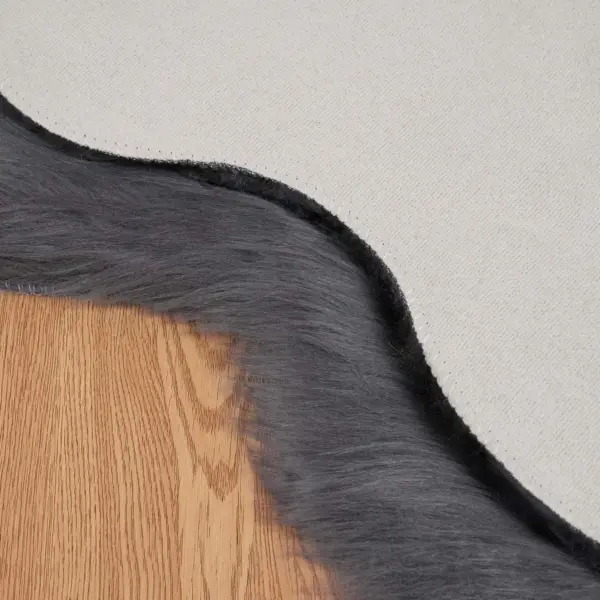 Kunstlambanahast vaip Tafalla, antratsiit, polüester, 60 x 90 cm – 6