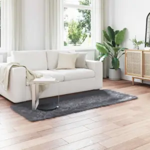 Kunstlambanahast vaip Tafalla, antratsiit, 80 x 200 cm, polüester