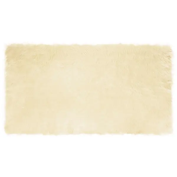 Kunstlambanahkne kõrge karvaga vaip Tafalla, kreem, 80 x 150 cm, polüester – 2