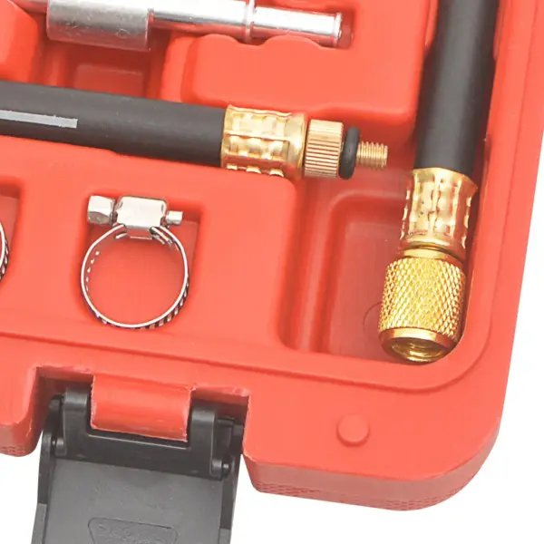 Kütuse sissepritserõhu mõõdiku komplekt, 0–140 PSI / 0–10 baari, punane kohver - 6
