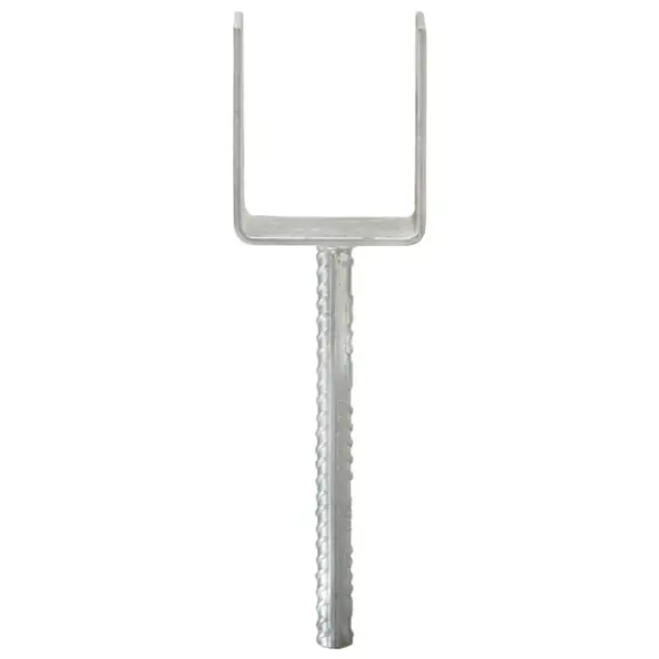 Kuumtsingitud terasest maavaiad U-kinnitusega, 6 tk, hõbedane, 9 x 6 x 30 cm – 3