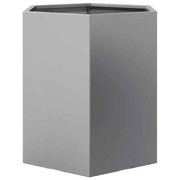 Kuusnurkne aiataimekastide komplekt, 2 tk, hõbedane tsingitud teras, 46 x 40 x 45 cm, ilma põhjata – 8