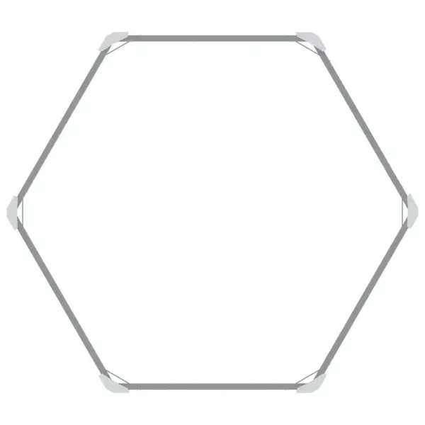 Kuusnurkne metallist taimelava avatud põhjaga, antratsiithall tsingitud teras, 129 x 129 x 77 cm – 4