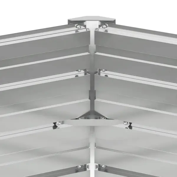 Kuusnurkne metallist taimelava avatud põhjaga, antratsiithall tsingitud teras, 129 x 129 x 77 cm – 8