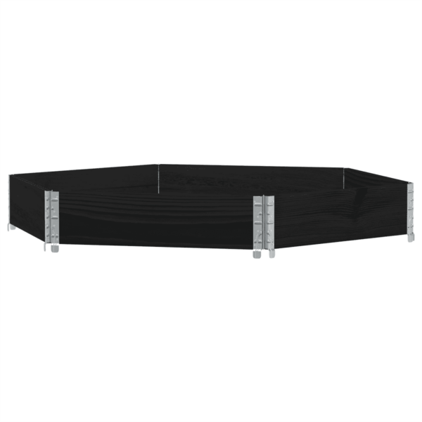 Kuusnurkne taimekast, must männipuit, 160 x 160 x 21,5 cm – 2