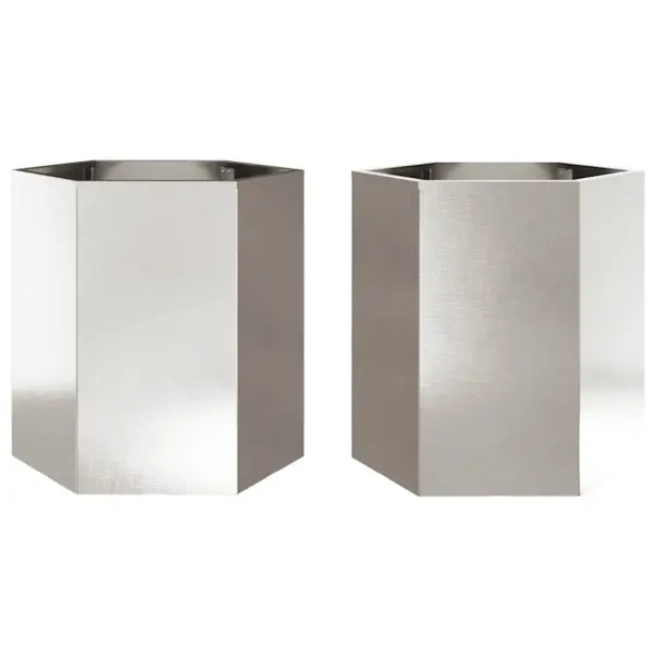 Kuusnurkne roostevabast terasest peenrakast, 2 tk, hõbedane, 46 x 40 x 45 cm – 2