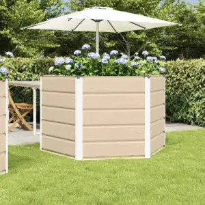 Kuusnurkne terasest taimekast, beež, 129 x 129 x 75 cm