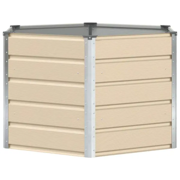 Kuusnurkne terasest taimekast, beež, 129 x 129 x 75 cm – 2