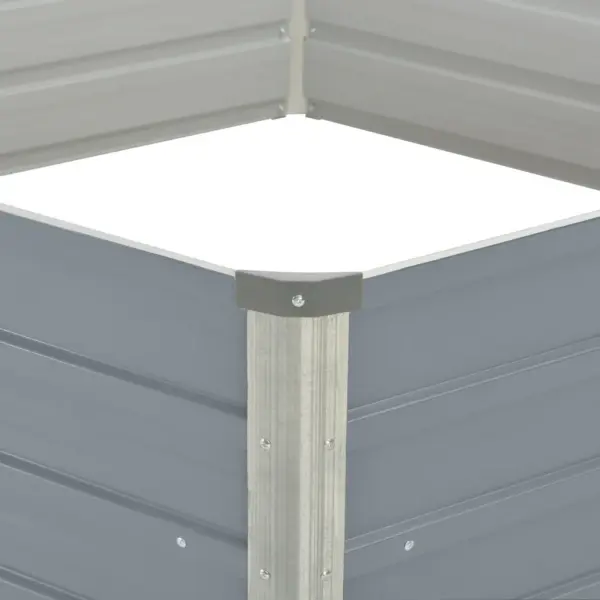 Kuusnurkne kõrgendatud peenrakast tsingitud terasest, hall, 129 x 129 x 45 cm – 4