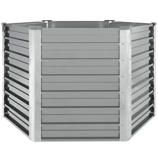 Kuusnurkne tsingitud terasest taimelava avatud põhjaga, hall, 129 x 129 x 77 cm – 3