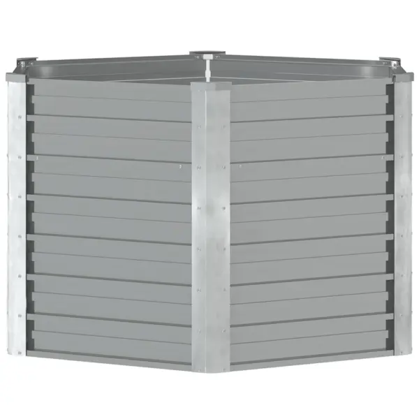 Kuusnurkne tsingitud terasest taimelava avatud põhjaga, hall, 129 x 129 x 77 cm – 6