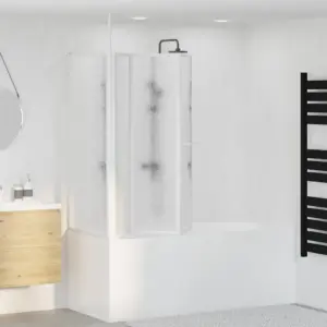 L-kujuline kokkupandav vannisein, 4 paneeli, valge, 70 x 120 x 137 cm