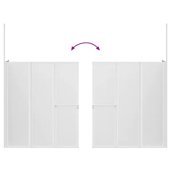 L-kujuline kokkupandav vannisein, 4 paneeli, valge, 70 x 120 x 137 cm – 11