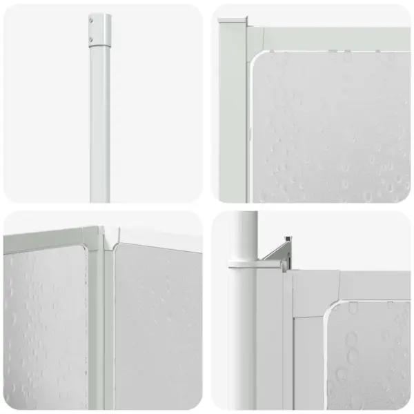 L-kujuline kokkupandav vannisein, 4 paneeli, valge, 70 x 120 x 137 cm – 12