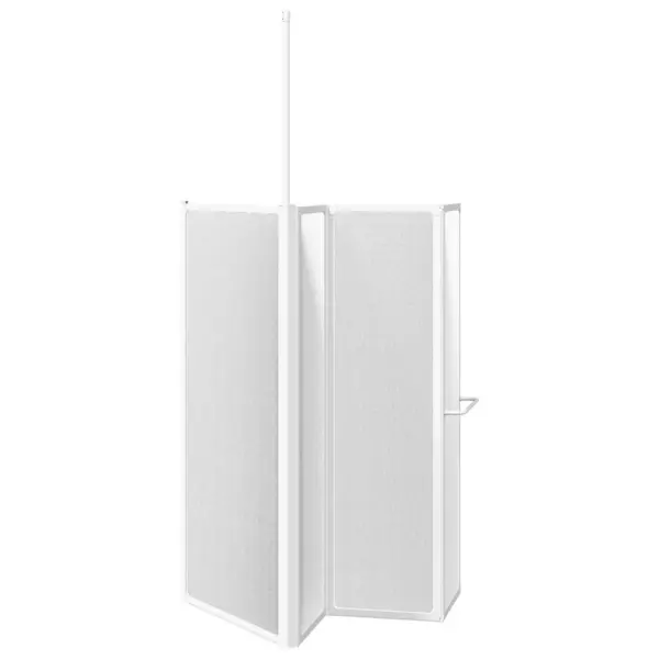 L-kujuline kokkupandav vannisein, 4 paneeli, valge, 70 x 120 x 137 cm – 5