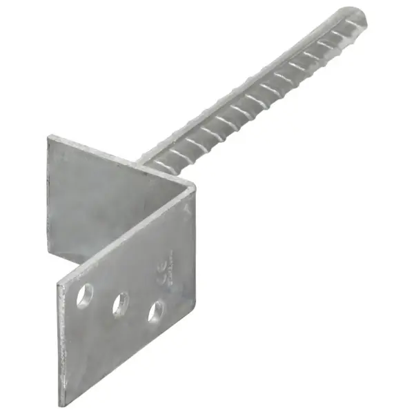 L-kujulised maavaiad eelpuuritud aukudega, 12 tk, hõbedane tsingitud teras, 8 x 6 x 30 cm – 2