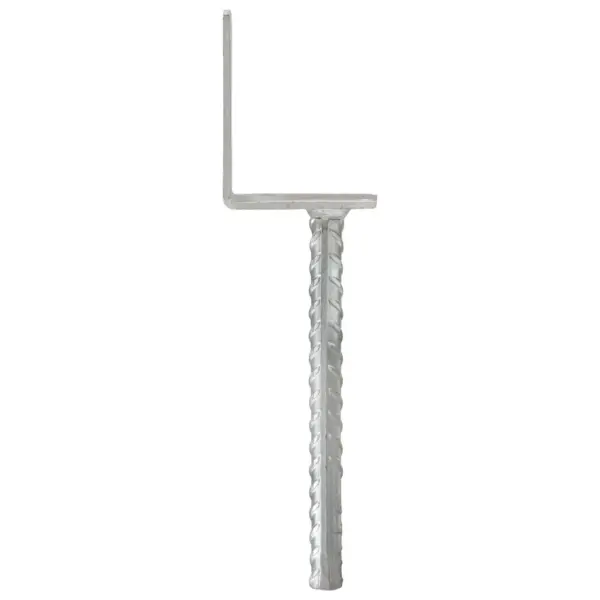 L-kujulised maavaiad eelpuuritud aukudega, 12 tk, hõbedane tsingitud teras, 8 x 6 x 30 cm – 3