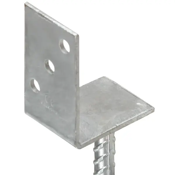 L-kujulised maavaiad eelpuuritud aukudega, 12 tk, hõbedane tsingitud teras, 8 x 6 x 30 cm – 5