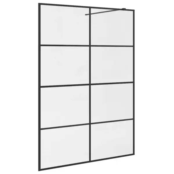 Dušinurga sein läbipaistvast ESG-klaasist, must alumiiniumraam, 140 x 195 cm – 2