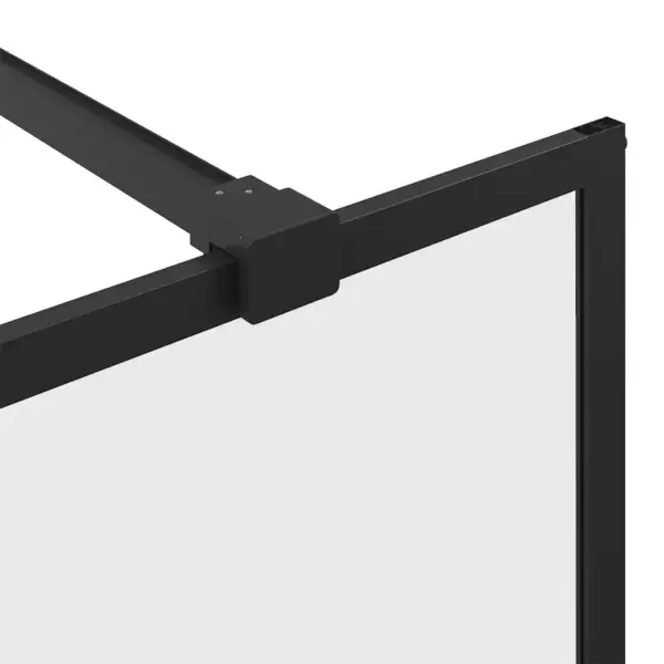 Dušinurga sein läbipaistvast ESG-klaasist, must alumiiniumraam, 140 x 195 cm – 7