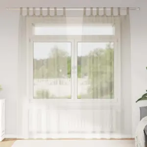 Läbipaistev kardinakomplekt, liivakarva, 2 tk, polüester, 260 x 140 cm