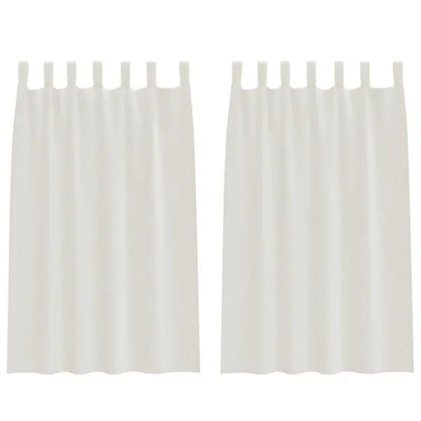 Läbipaistvad voile-kardinad, 2 tk, kreemjas polüester, 175 x 140 cm - 2