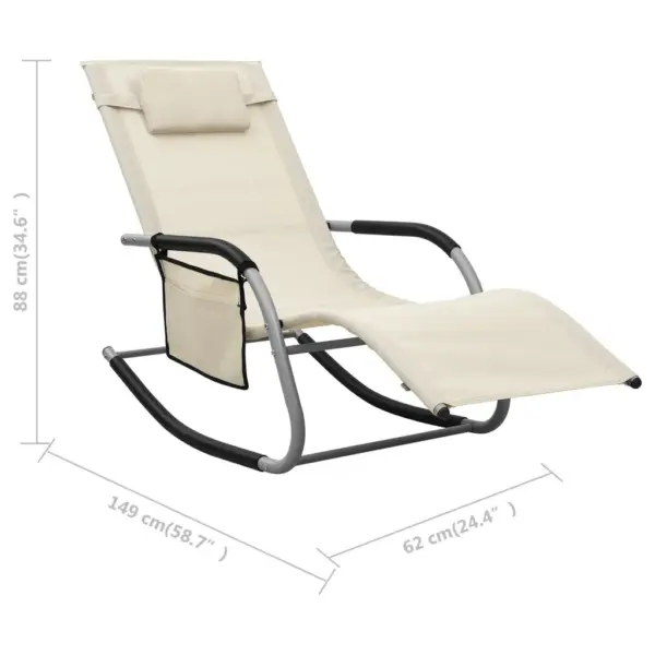 Lamamistool tekstileenkangast küljekoti ja padjaga, kreemjas ja hall – 7