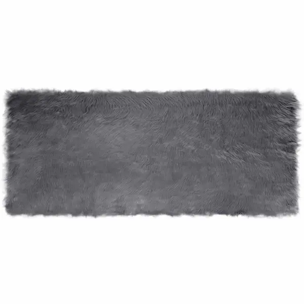 Lambanaha imitatsiooniga vaip Tafalla, antratsiit, polüester, 100 x 200 cm – 2