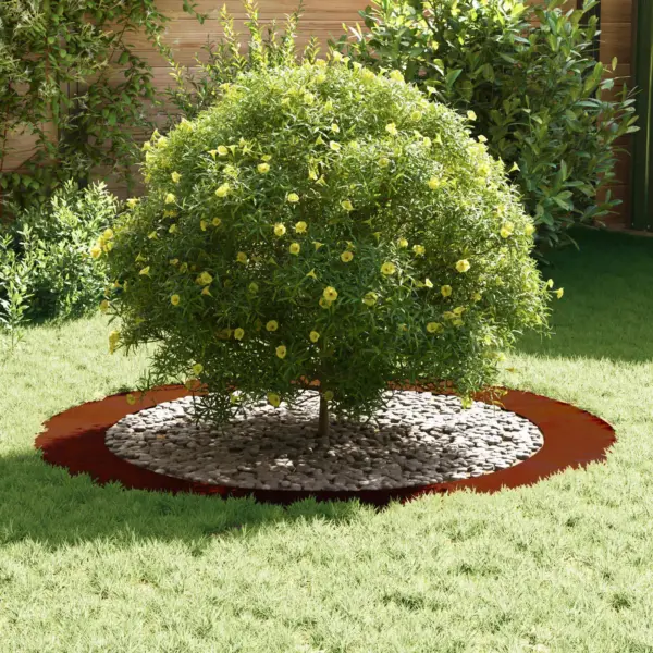 Lamedad terasest puutüverõngad, pruun, Ø90/120 cm, 5 tk – 3