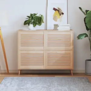 Lamellkapiuksed männipuidust, 4 tk, 39,5 x 59,4 cm, pruun