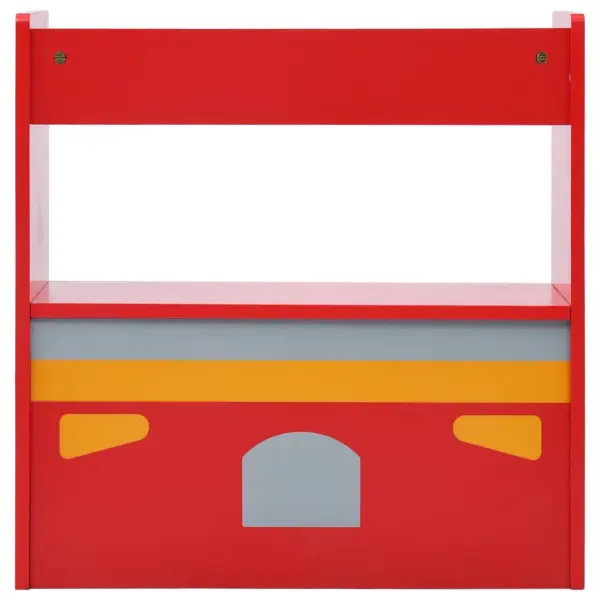 3-osaline laste laua- ja toolikomplekt tuletõrjeauto disainiga, kriiditahvliga laud, MDF ja männipuit, punane-must – 8