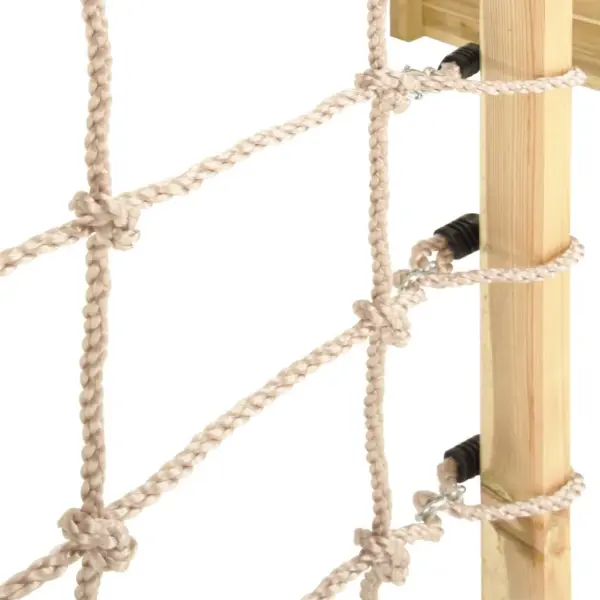 Laste õueronimisraam redelite ja ronimisseinaga, immutatud männipuit ja teras, 240 x 100 x 170 cm – 5