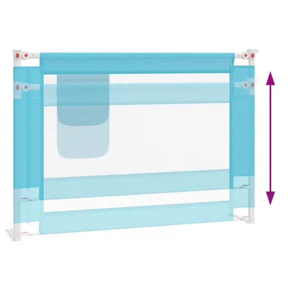 Reguleeritava kõrgusega laste voodipiire, sinine, kangas ja metall, 90 x 25 cm – 6