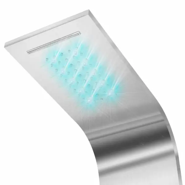 LED-dušipaneel termostaadiga, kumer harjatud roostevaba teras, hõbedane, 130 cm – 5