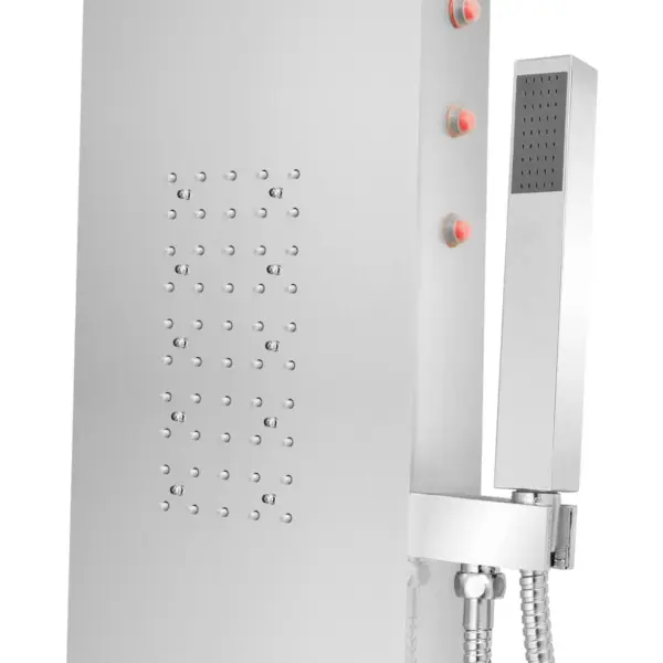 LED-dušipaneel termostaadiga, kumer harjatud roostevaba teras, hõbedane, 130 cm – 9